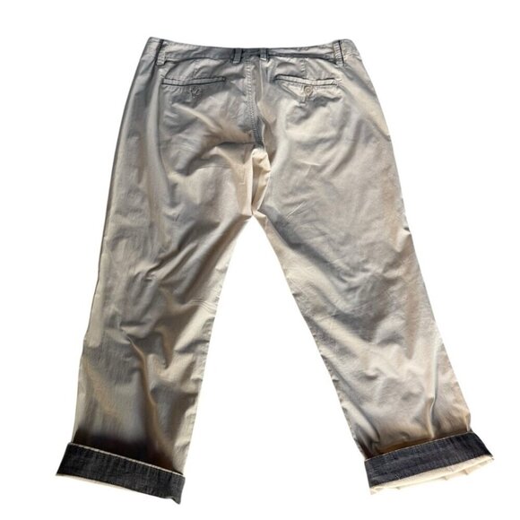 Horny Toad Women's Sz 12 Tan Wide Leg Cropped Capri Pants w/ Gray Contrast Cuffs - Picture 5 of 9